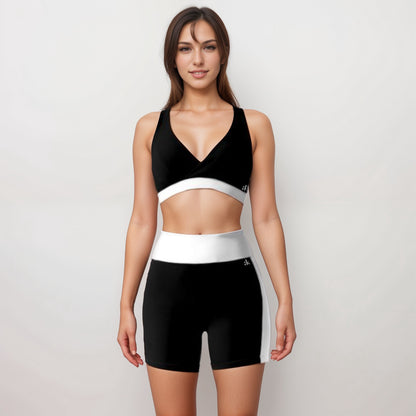 Anna-Kaci Active Women's High Waist Color Block Biker Shorts
