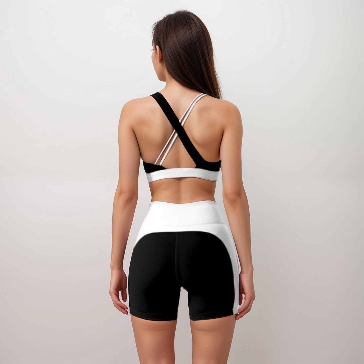 Anna-Kaci Active Women's High Waist Color Block Biker Shorts