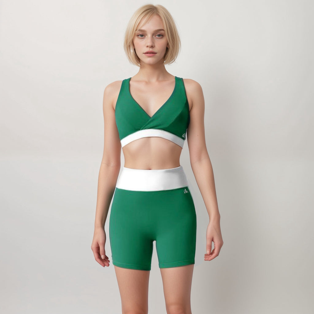 Anna-Kaci Active Women's High Waist Color Block Biker Shorts