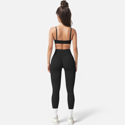 Anna-Kaci Women's Asymmetrical Neck Sports Bra with Thin Straps