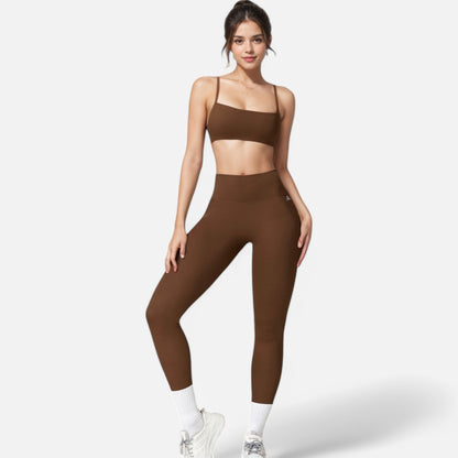 Anna-Kaci Women's Asymmetrical Neck Sports Bra with Thin Straps
