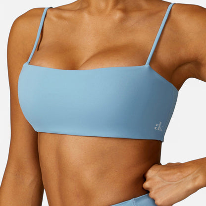 Anna-Kaci Women's Asymmetrical Neck Sports Bra with Thin Straps