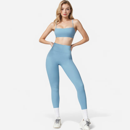 Anna-Kaci Women's Asymmetrical Neck Sports Bra with Thin Straps