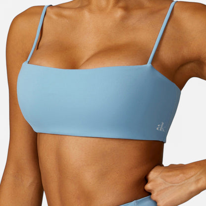 Anna-Kaci Women's Asymmetrical Neck Sports Bra with Thin Straps
