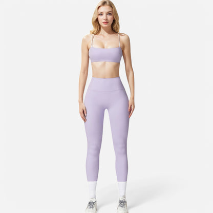 Anna-Kaci Women's Asymmetrical Neck Sports Bra with Thin Straps