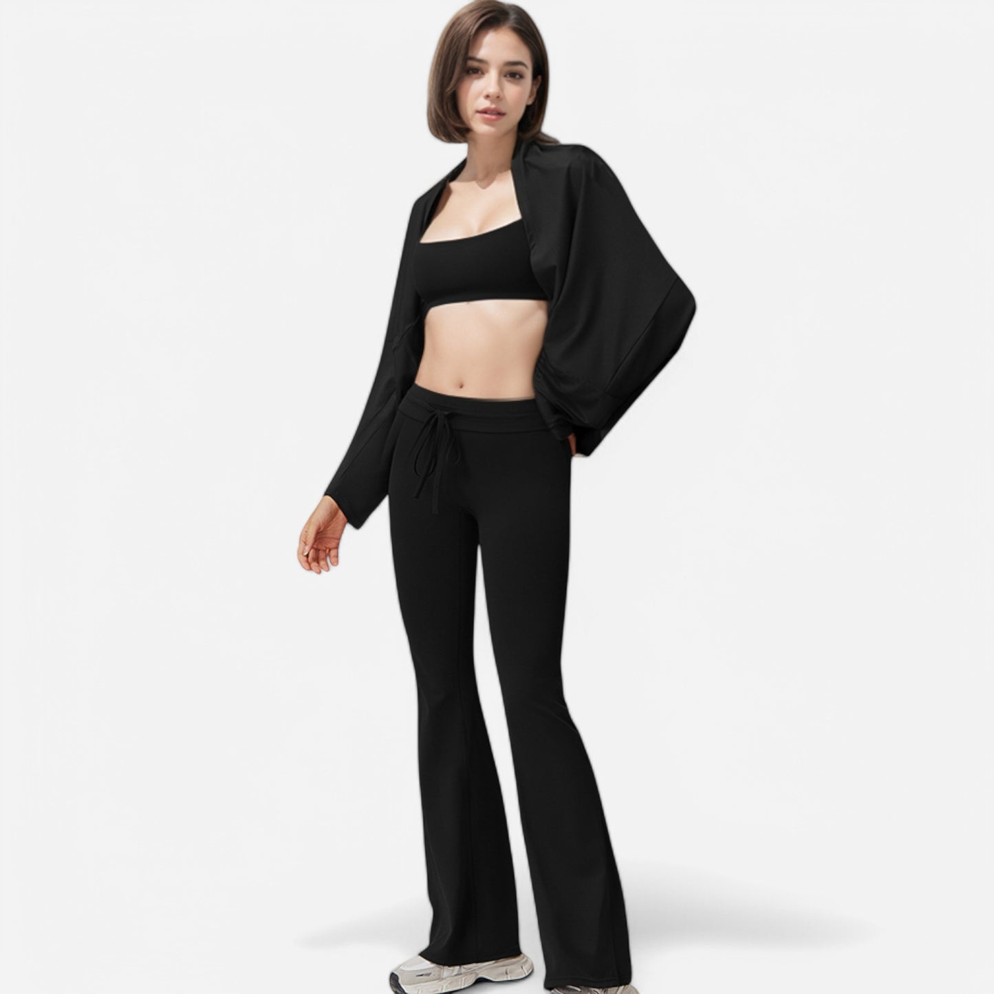 Anna-Kaci Women's Cropped Long Sleeve Pullover with Wide Boat Neck