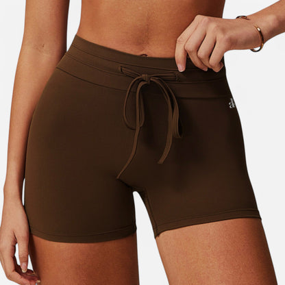 Anna-Kaci Women's High Waist Athletic Shorts with Adjustable Drawstring