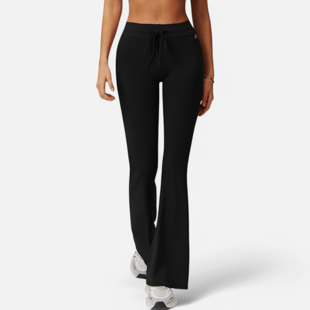 Anna-Kaci Women's High Waist Flare Athletic Pants with Drawstring Waist