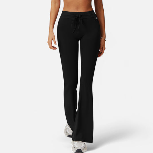Anna-Kaci Women's High Waist Flare Athletic Pants with Drawstring Waist