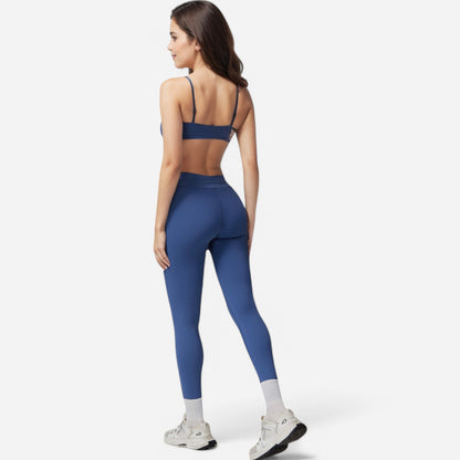 Anna-Kaci Women's High Waist Drawstring Leggings with Stretchy Fit