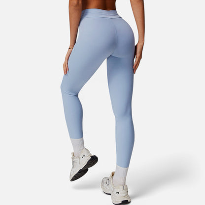 Anna-Kaci Women's High Waist Drawstring Leggings with Stretchy Fit