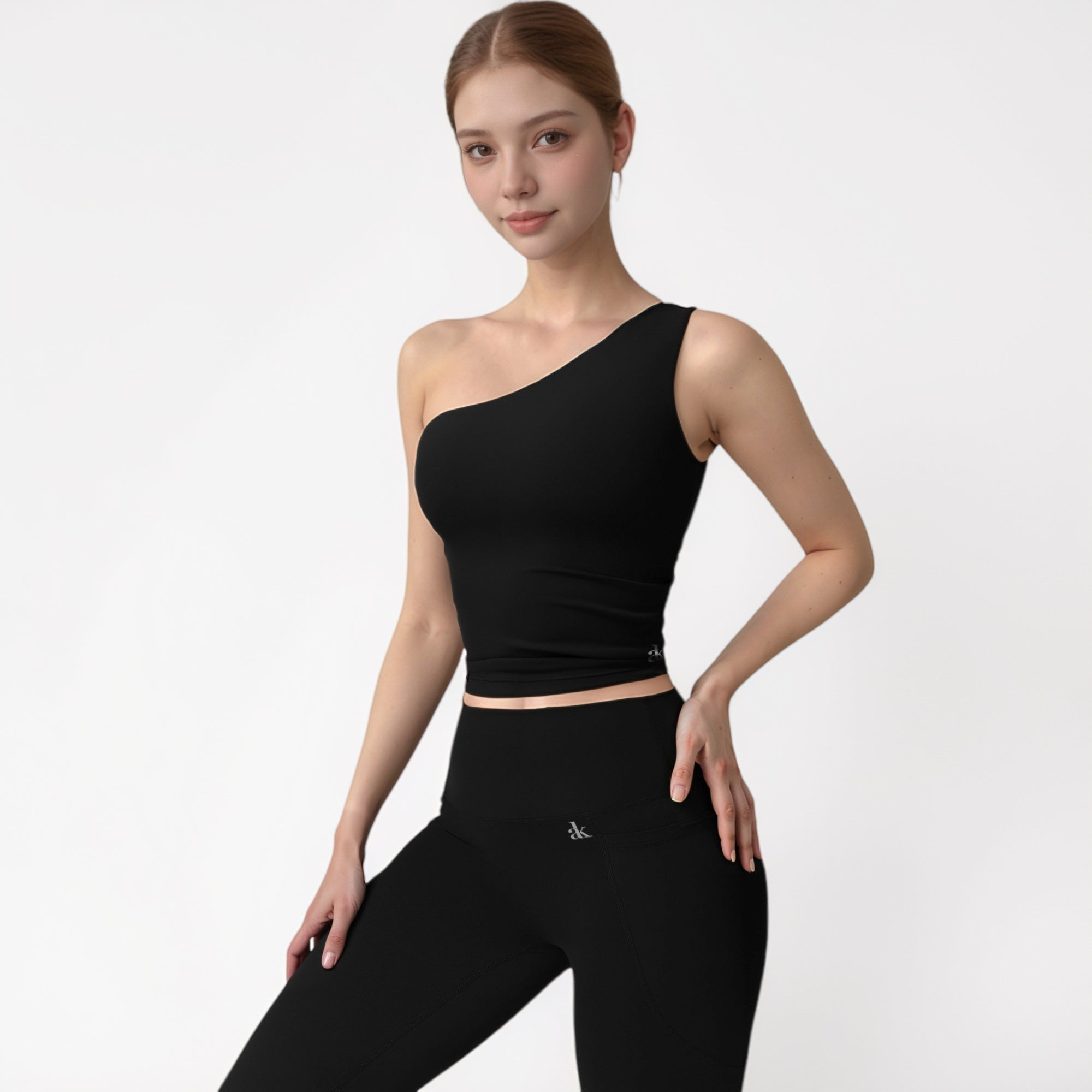 Anna-Kaci Active Women's One Shoulder Cropped Active Tank Top with Asymmetrical Neckline