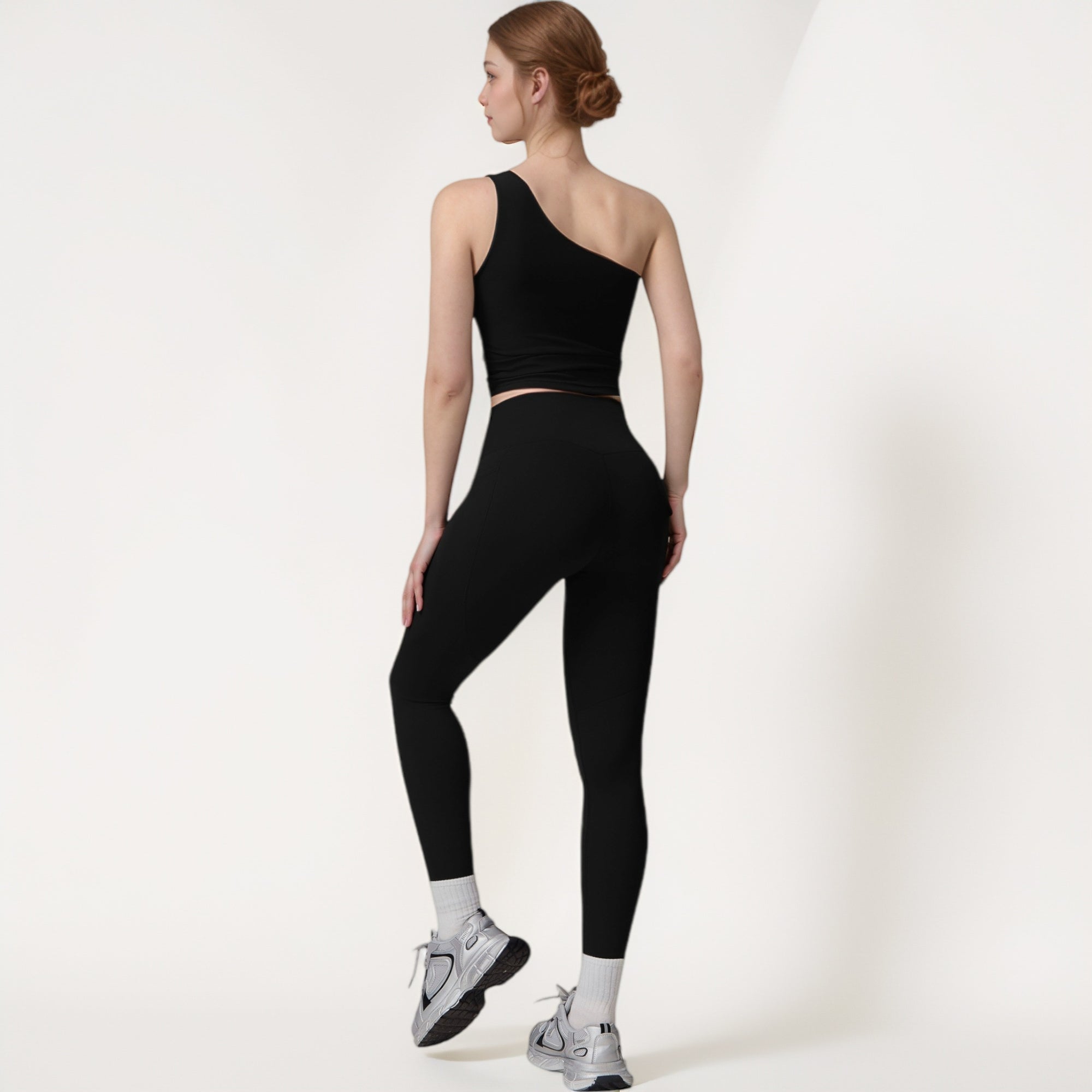 Anna-Kaci Active Women's One Shoulder Cropped Active Tank Top with Asymmetrical Neckline