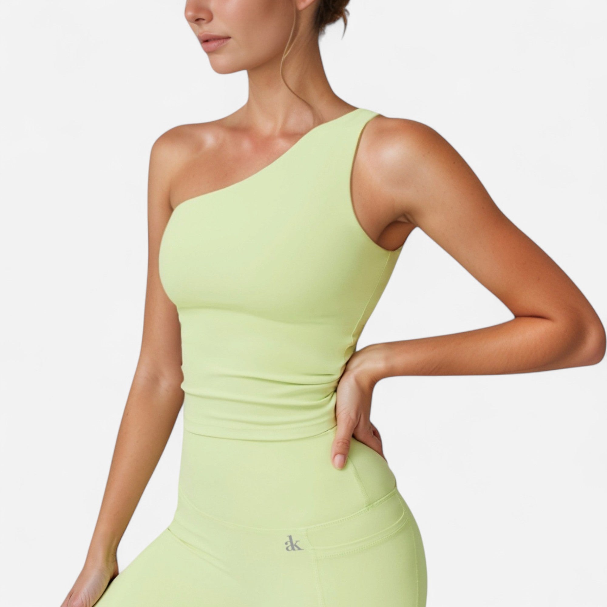 Anna-Kaci Active Women's One Shoulder Cropped Active Tank Top with Asymmetrical Neckline