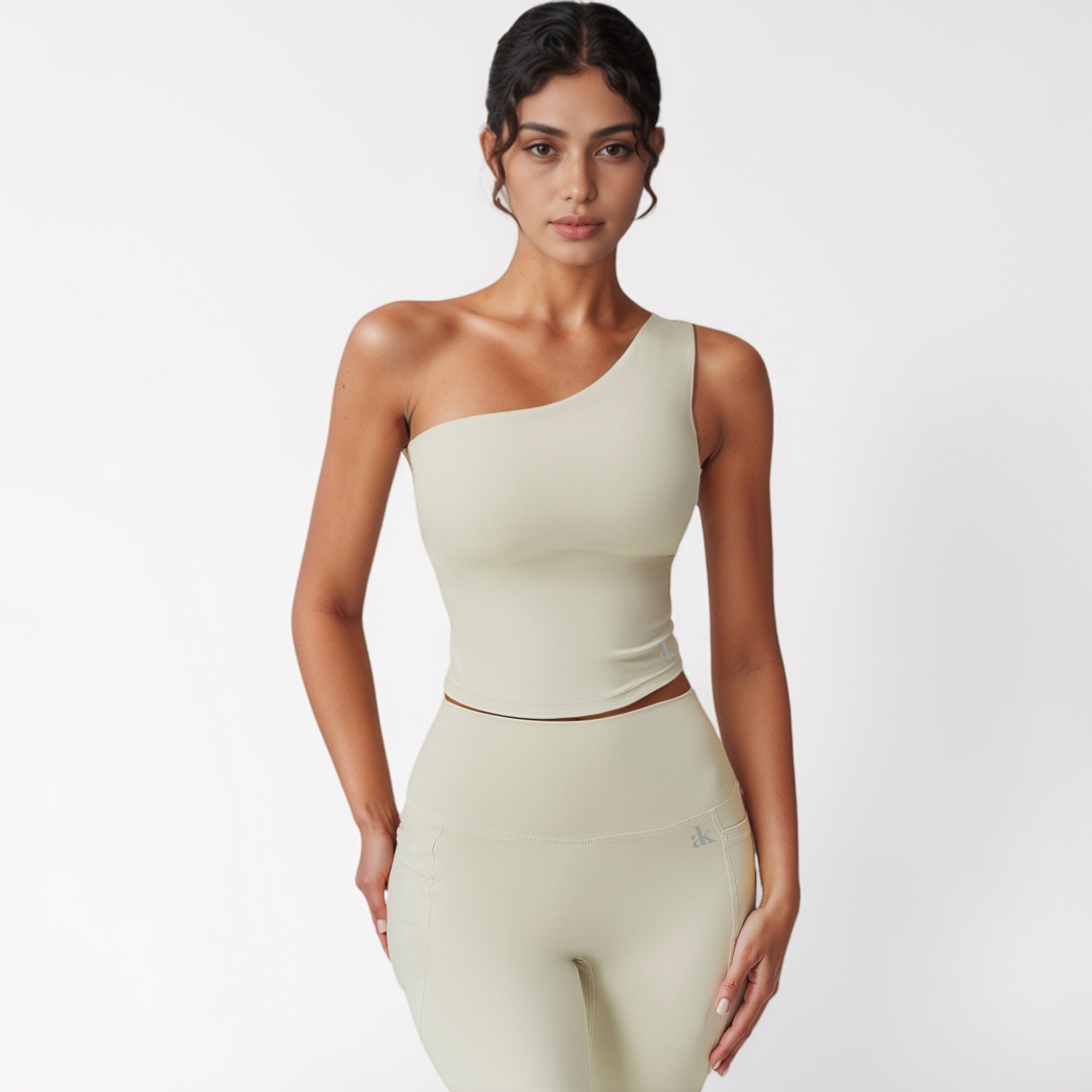 Anna-Kaci Active Women's One Shoulder Cropped Active Tank Top with Asymmetrical Neckline