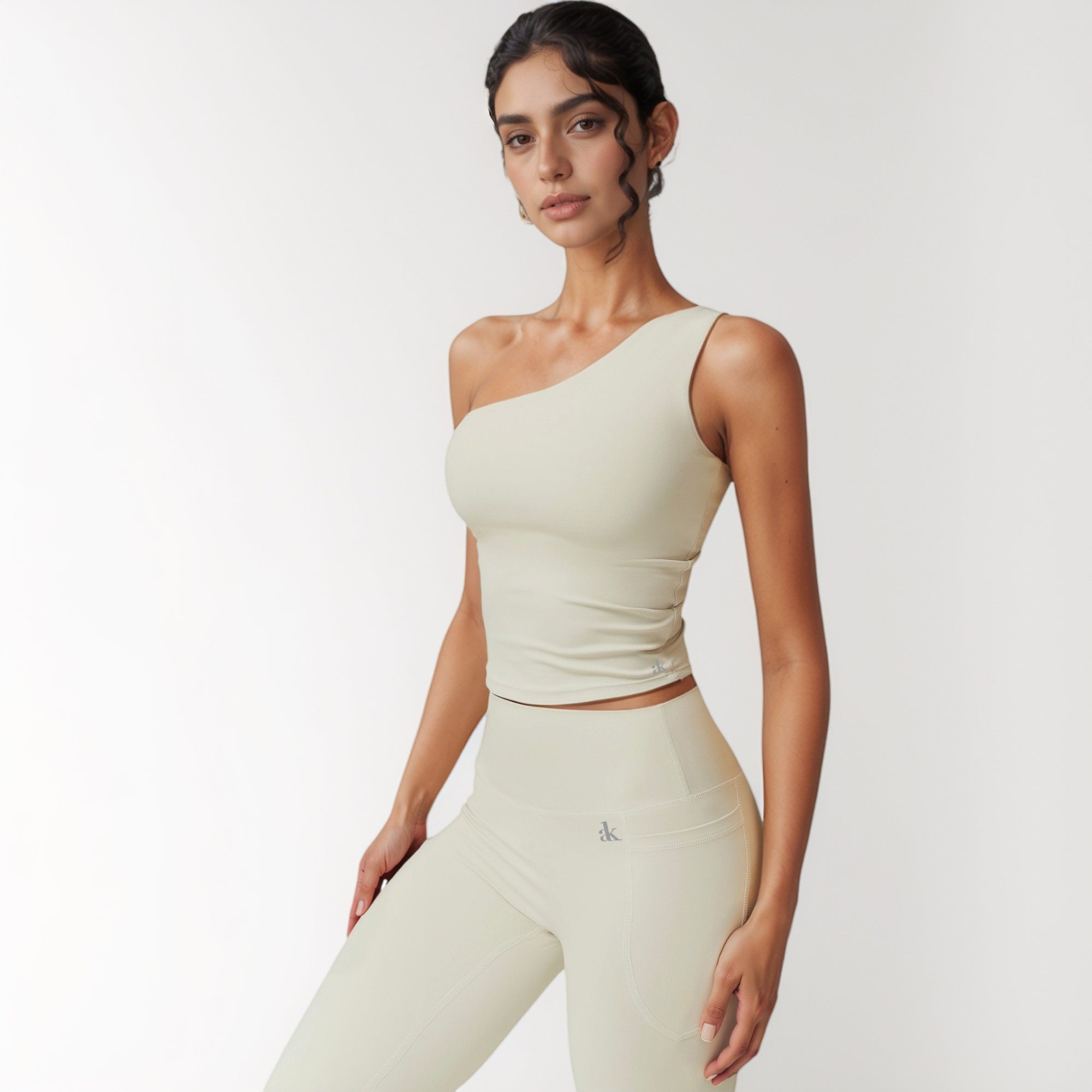 Anna-Kaci Active Women's One Shoulder Cropped Active Tank Top with Asymmetrical Neckline