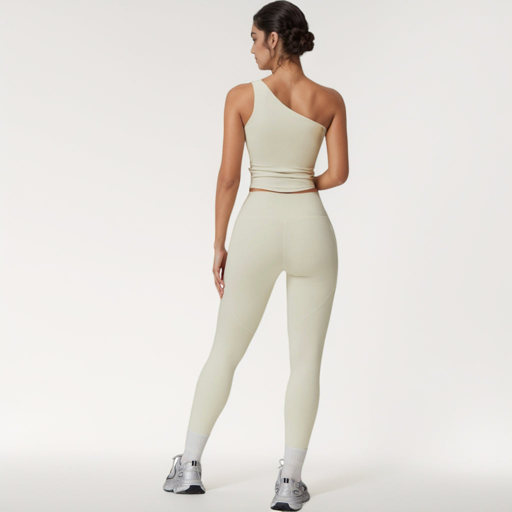 Anna-Kaci Active Women's One Shoulder Cropped Active Tank Top with Asymmetrical Neckline