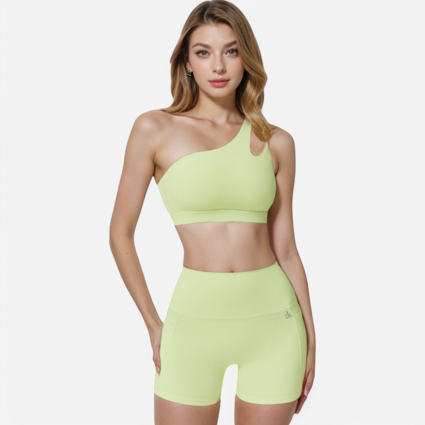 Anna-Kaci Women's One Shoulder Cutout Sports Bra