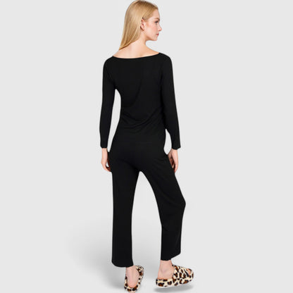 Anna-Kaci Lounge Women's 3-Piece Lounge Pajama Set with Camisole, Button-Up Top, and Wide-Leg Pants