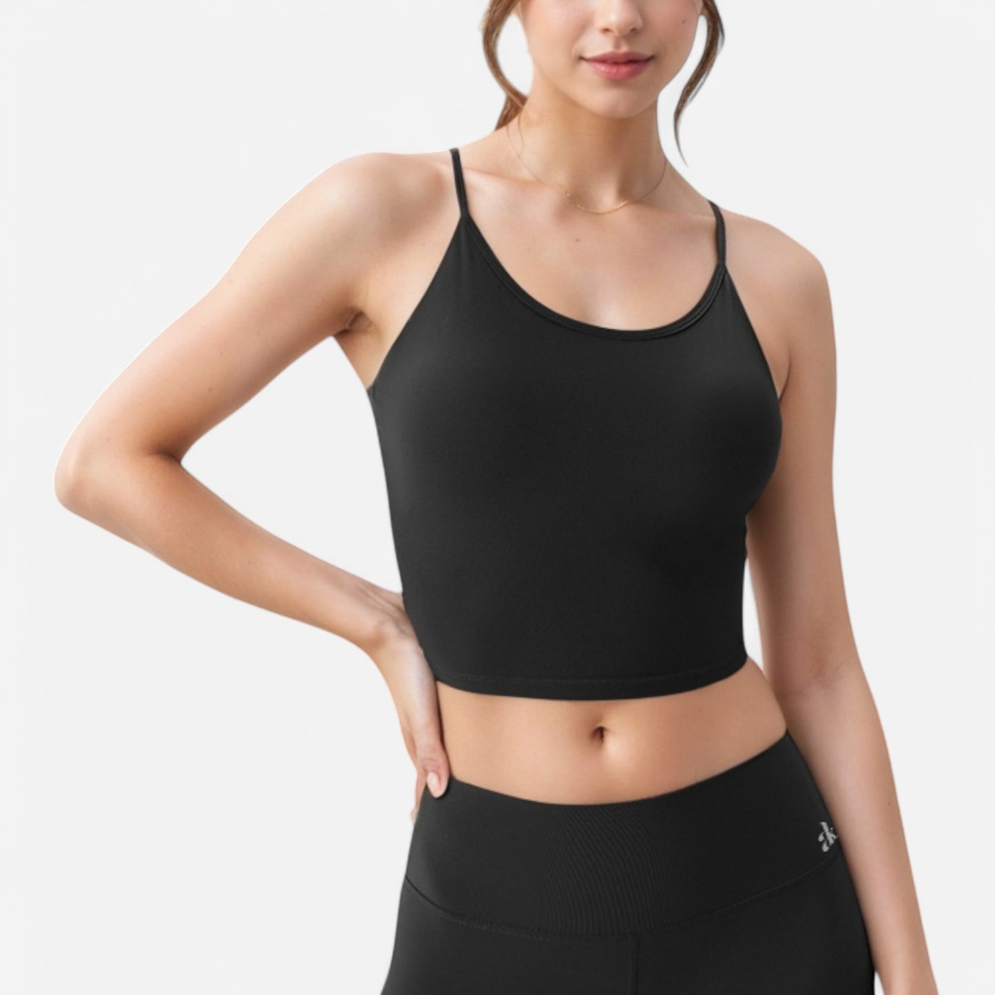 Anna-Kaci Women's Crisscross Strappy Sports Bra with Lace-Up Detail