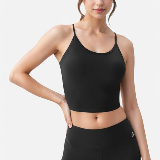 Anna-Kaci Women's Crisscross Strappy Sports Bra with Lace-Up Detail