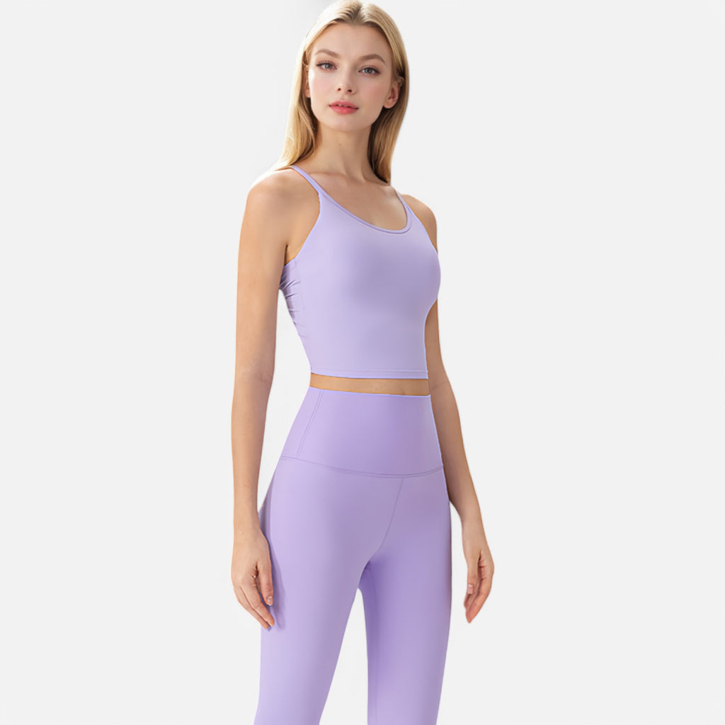 Anna-Kaci Women's Crisscross Strappy Sports Bra with Lace-Up Detail