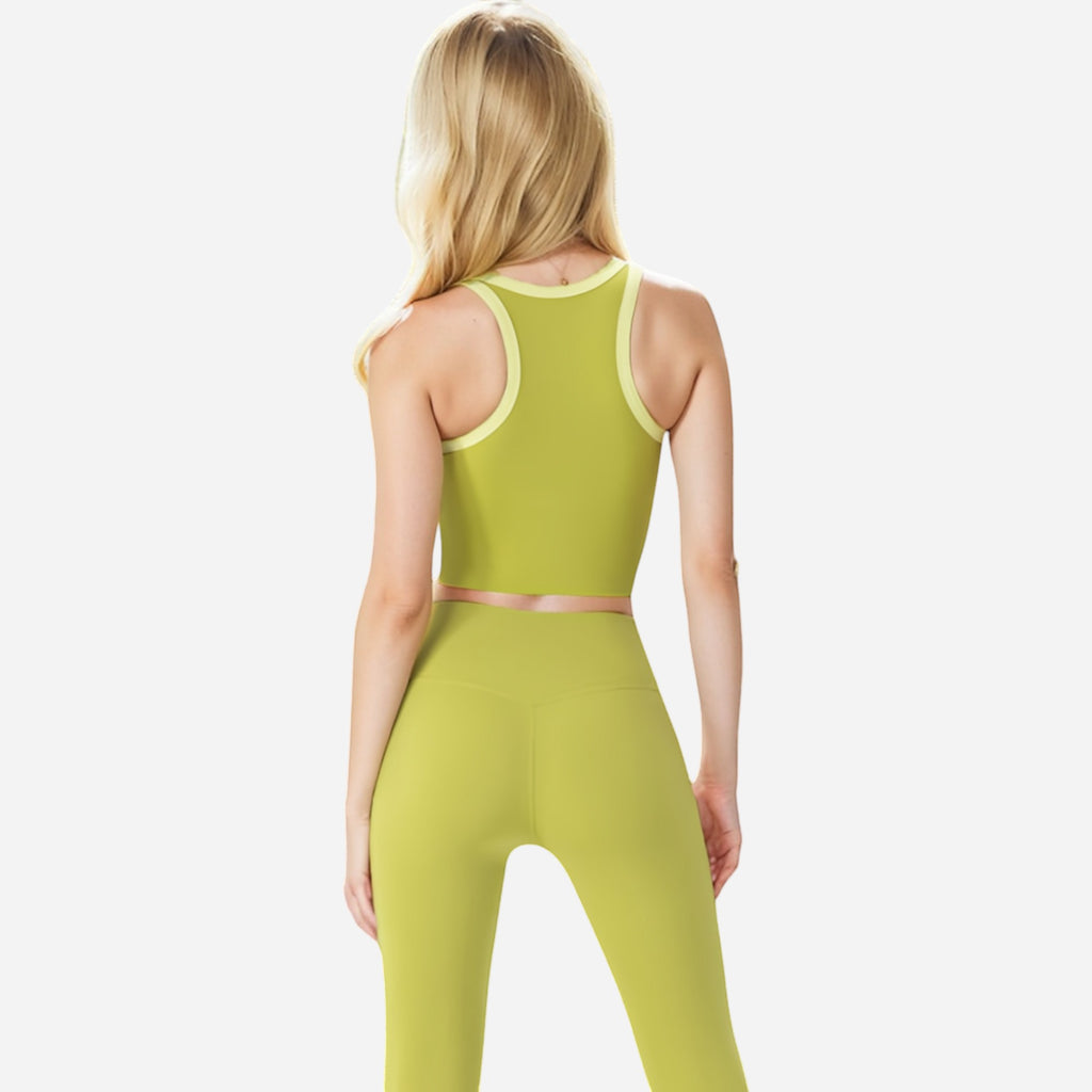 Anna-Kaci Women's Contrast Trim High Neck Crop Top