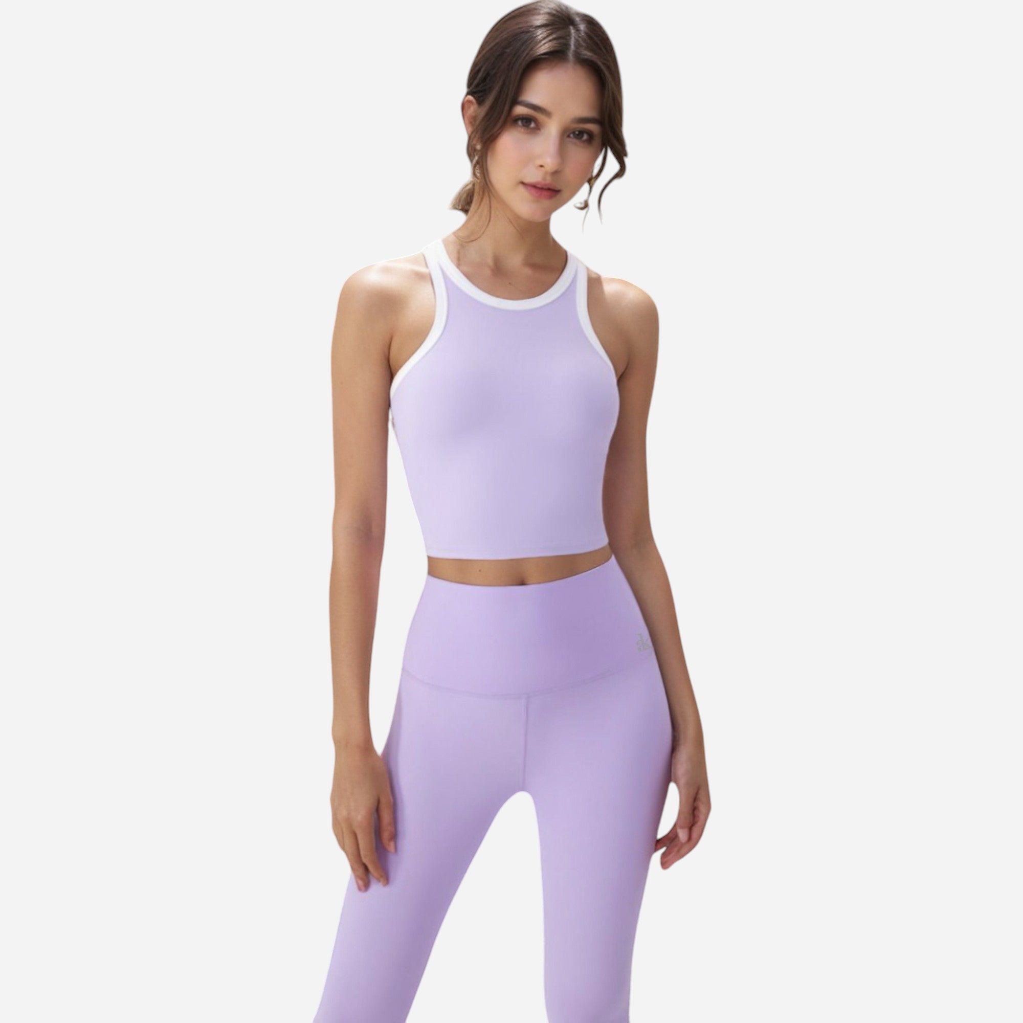 Anna-Kaci Women's Contrast Trim High Neck Crop Top