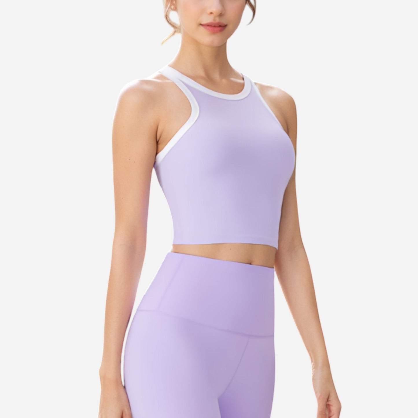 Anna-Kaci Women's Contrast Trim High Neck Crop Top