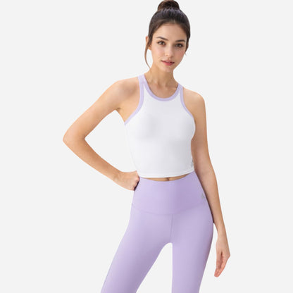Anna-Kaci Women's Contrast Trim High Neck Crop Top
