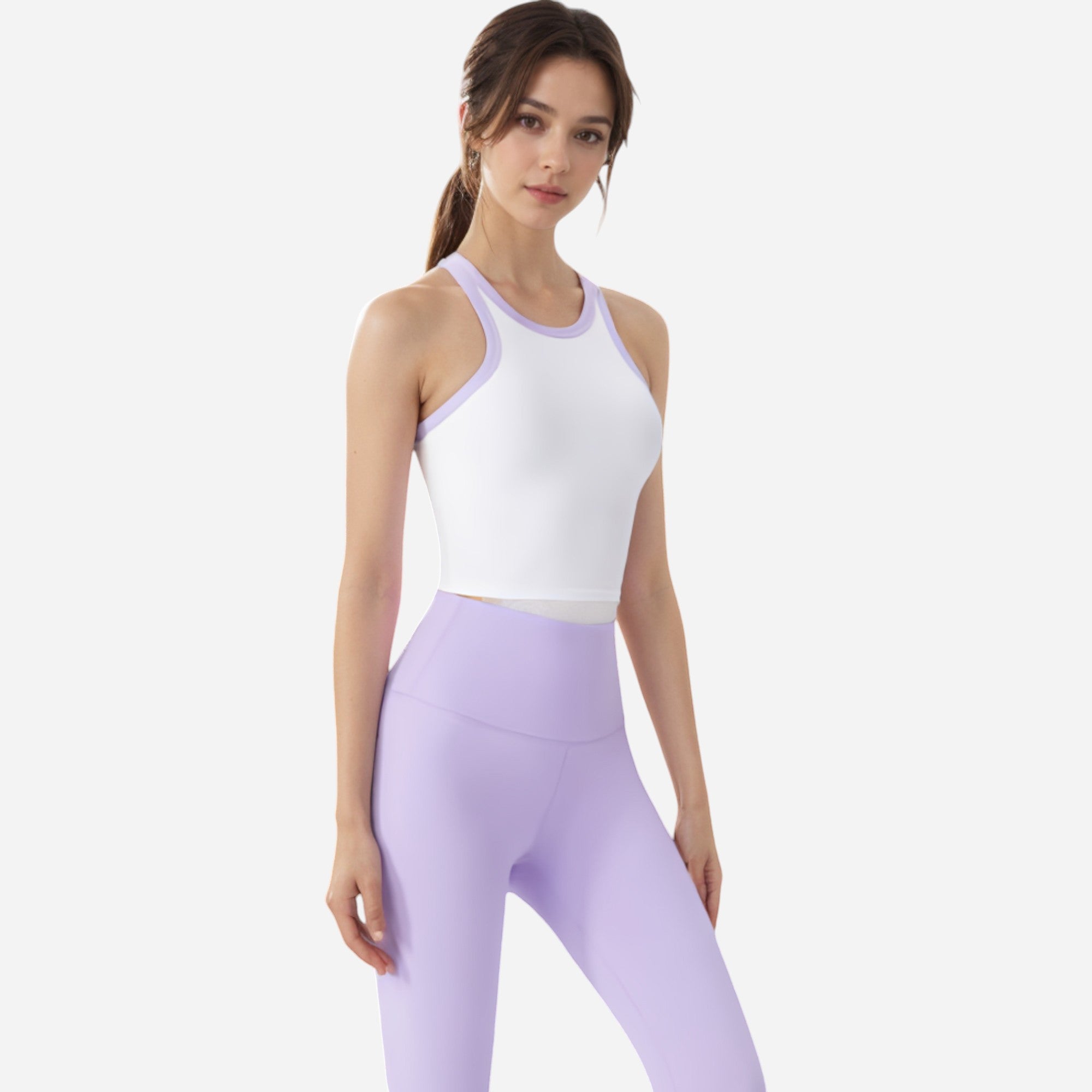 Anna-Kaci Women's Contrast Trim High Neck Crop Top