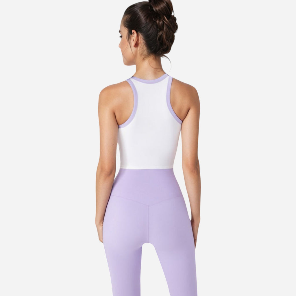 Anna-Kaci Women's Contrast Trim High Neck Crop Top