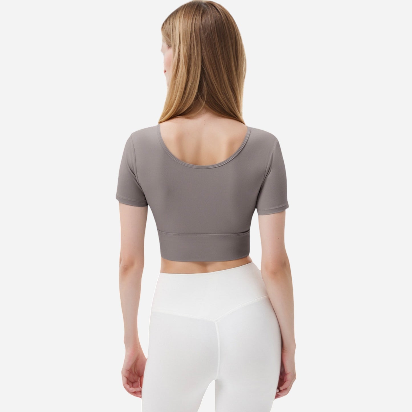 Anna-Kaci Women's Ruched Cutout Crop Top with Short Sleeves