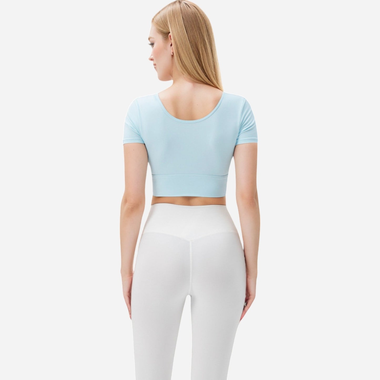 Anna-Kaci Women's Ruched Cutout Crop Top with Short Sleeves