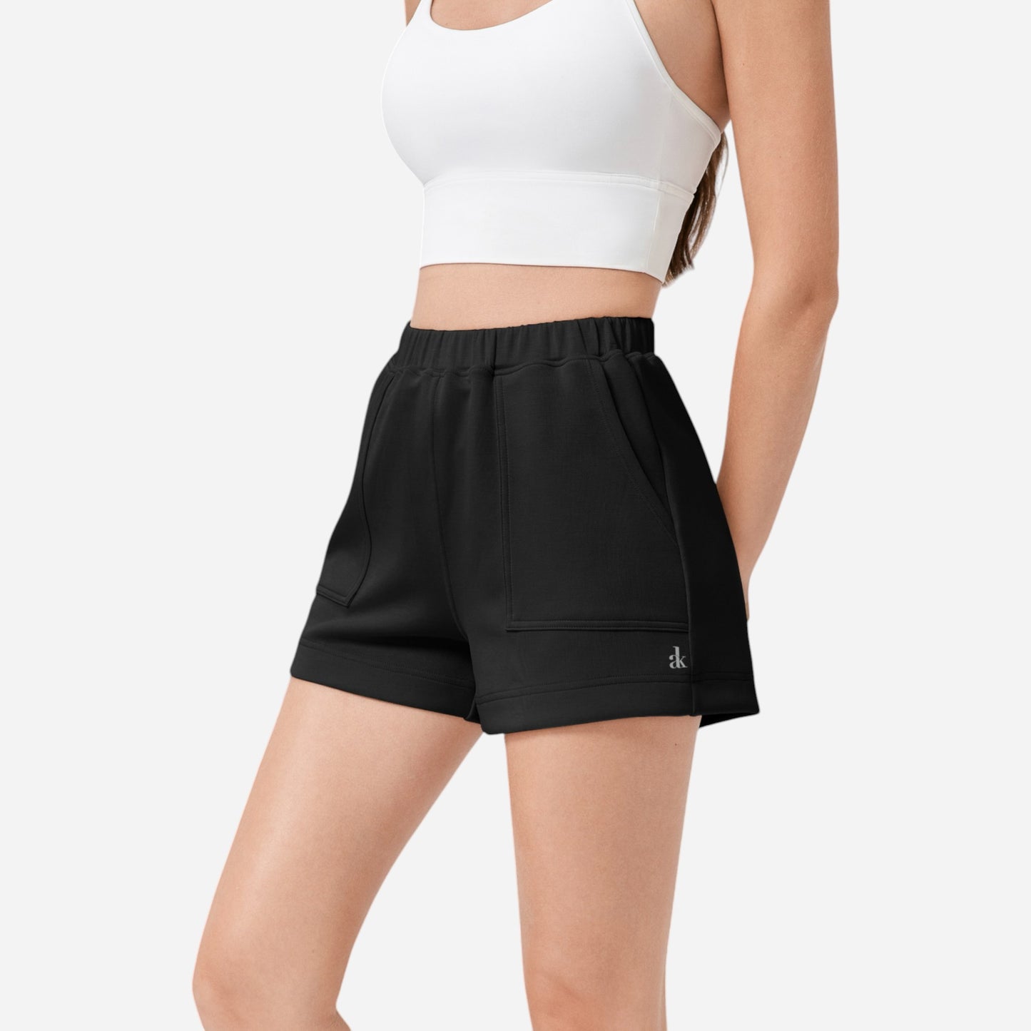 Anna-Kaci Women's High Waist Elastic Shorts with Side Pockets