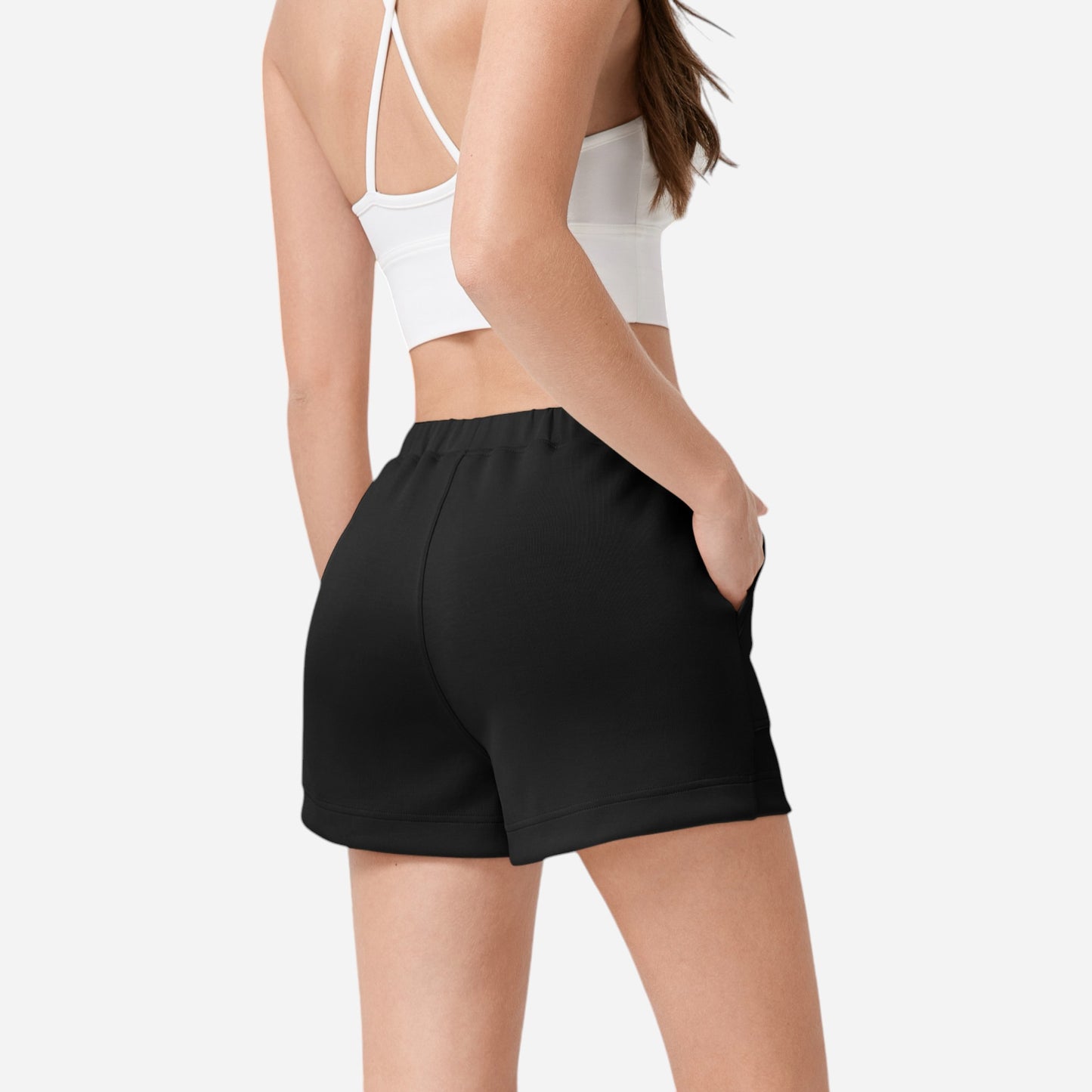 Anna-Kaci Women's High Waist Elastic Shorts with Side Pockets