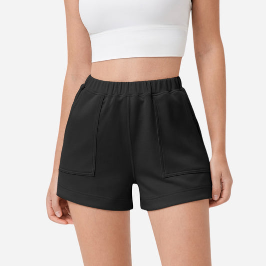 Anna-Kaci Women's High Waist Elastic Shorts with Side Pockets