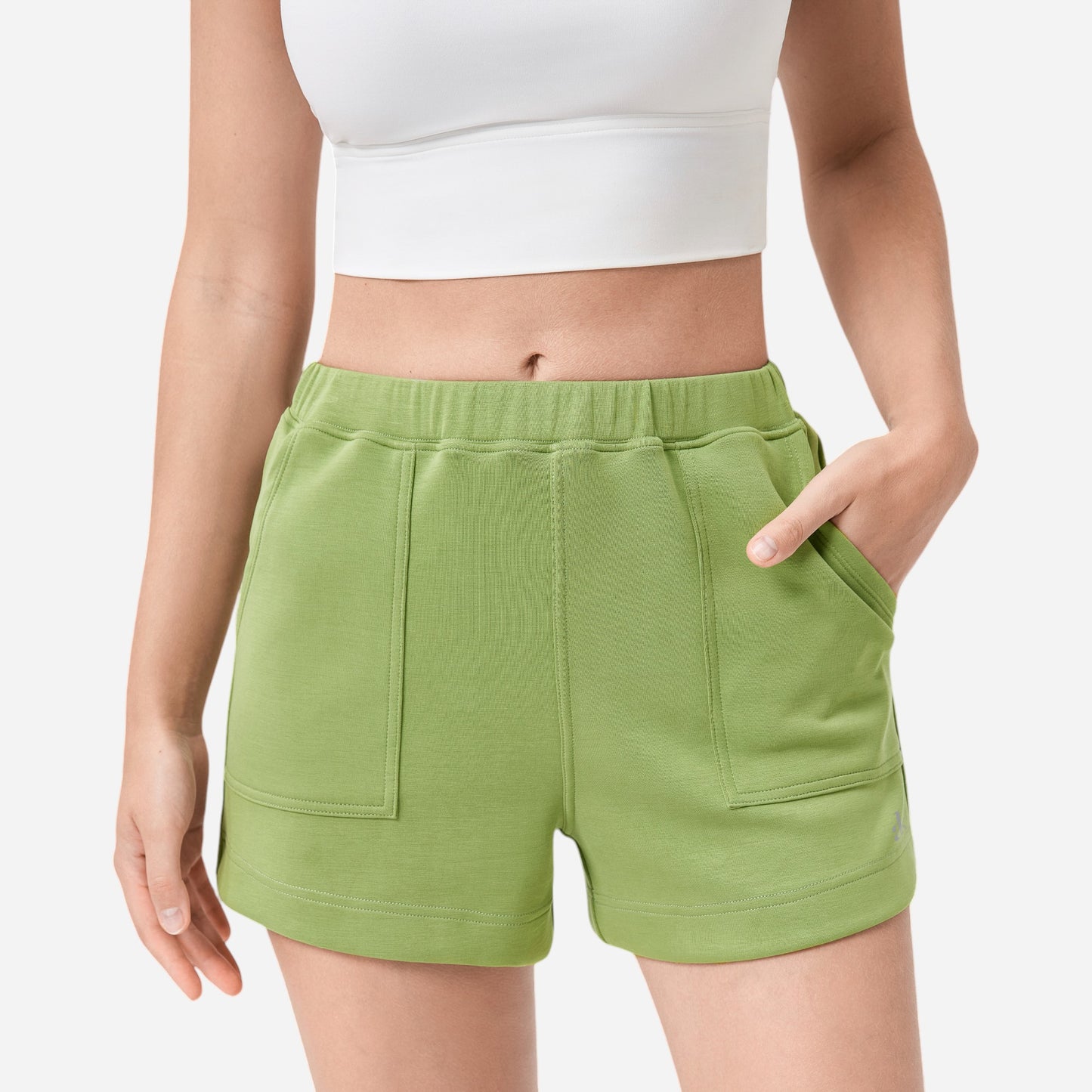 Anna-Kaci Women's High Waist Elastic Shorts with Side Pockets