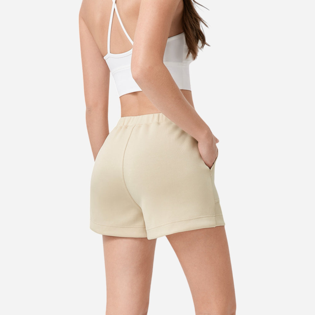 Anna-Kaci Women's High Waist Elastic Shorts with Side Pockets