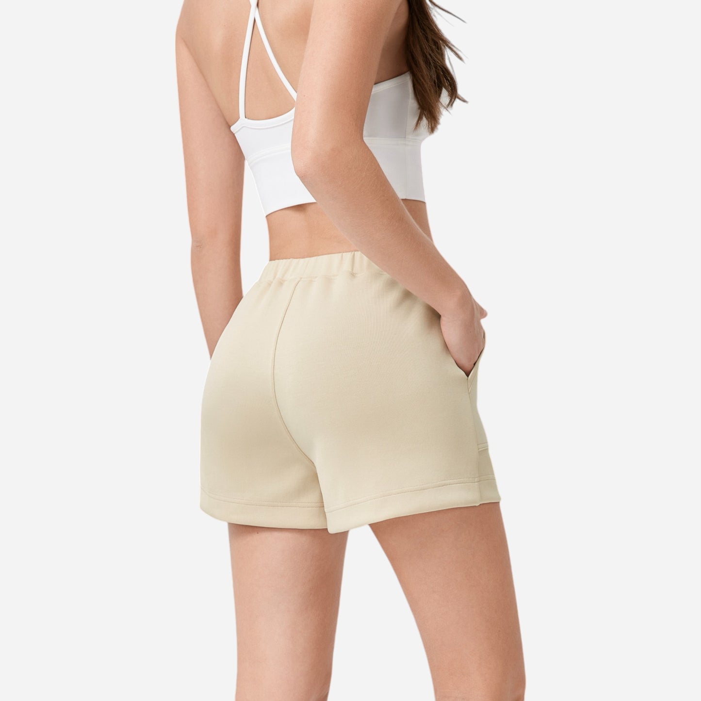Anna-Kaci Women's High Waist Elastic Shorts with Side Pockets