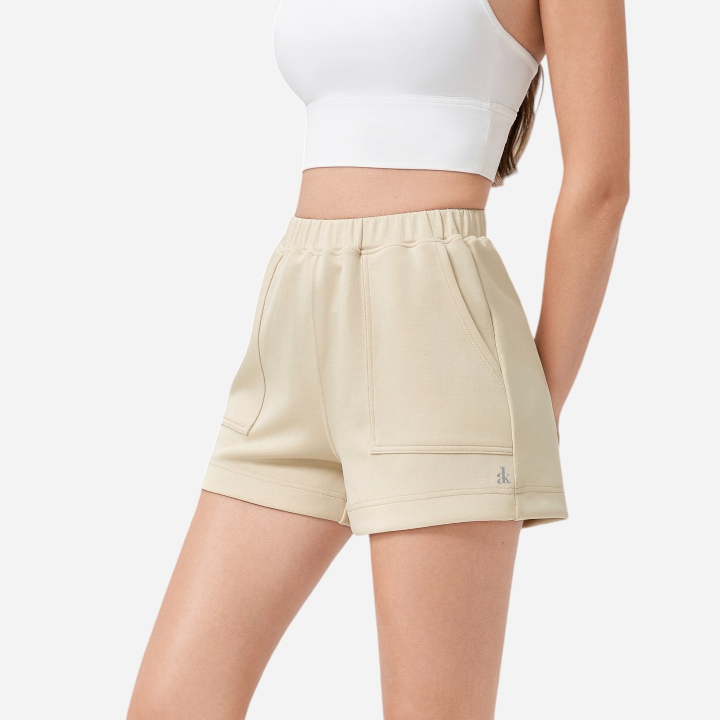 Anna-Kaci Women's High Waist Elastic Shorts with Side Pockets