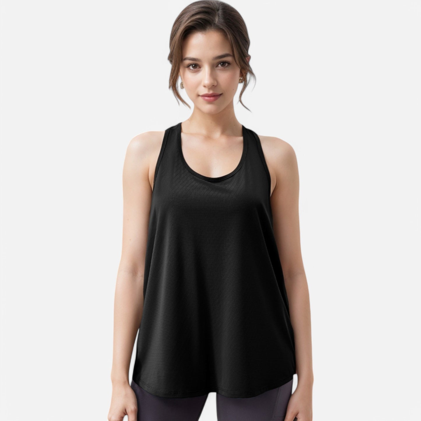 Anna-Kaci Women's Lightweight Racerback Tank Top with Textured Stripe Pattern