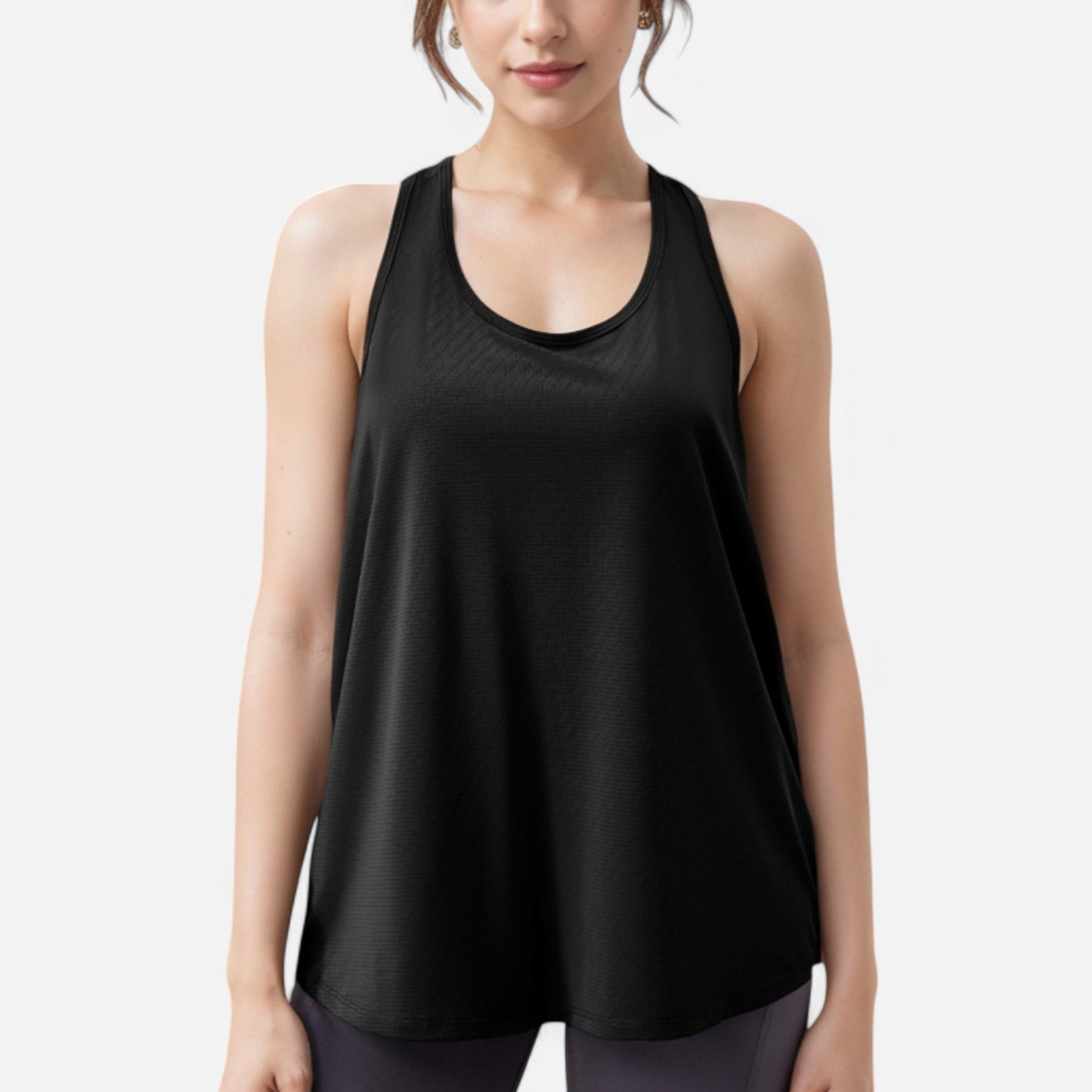 Anna-Kaci Women's Lightweight Racerback Tank Top with Textured Stripe Pattern
