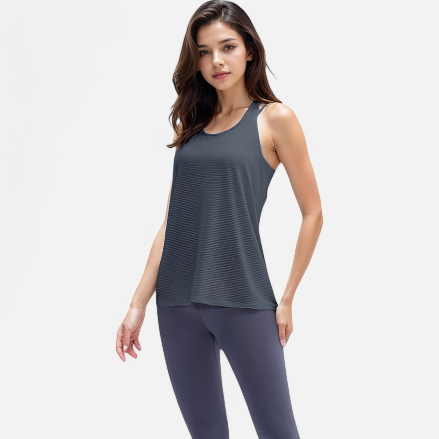 Anna-Kaci Women's Lightweight Racerback Tank Top with Textured Stripe Pattern