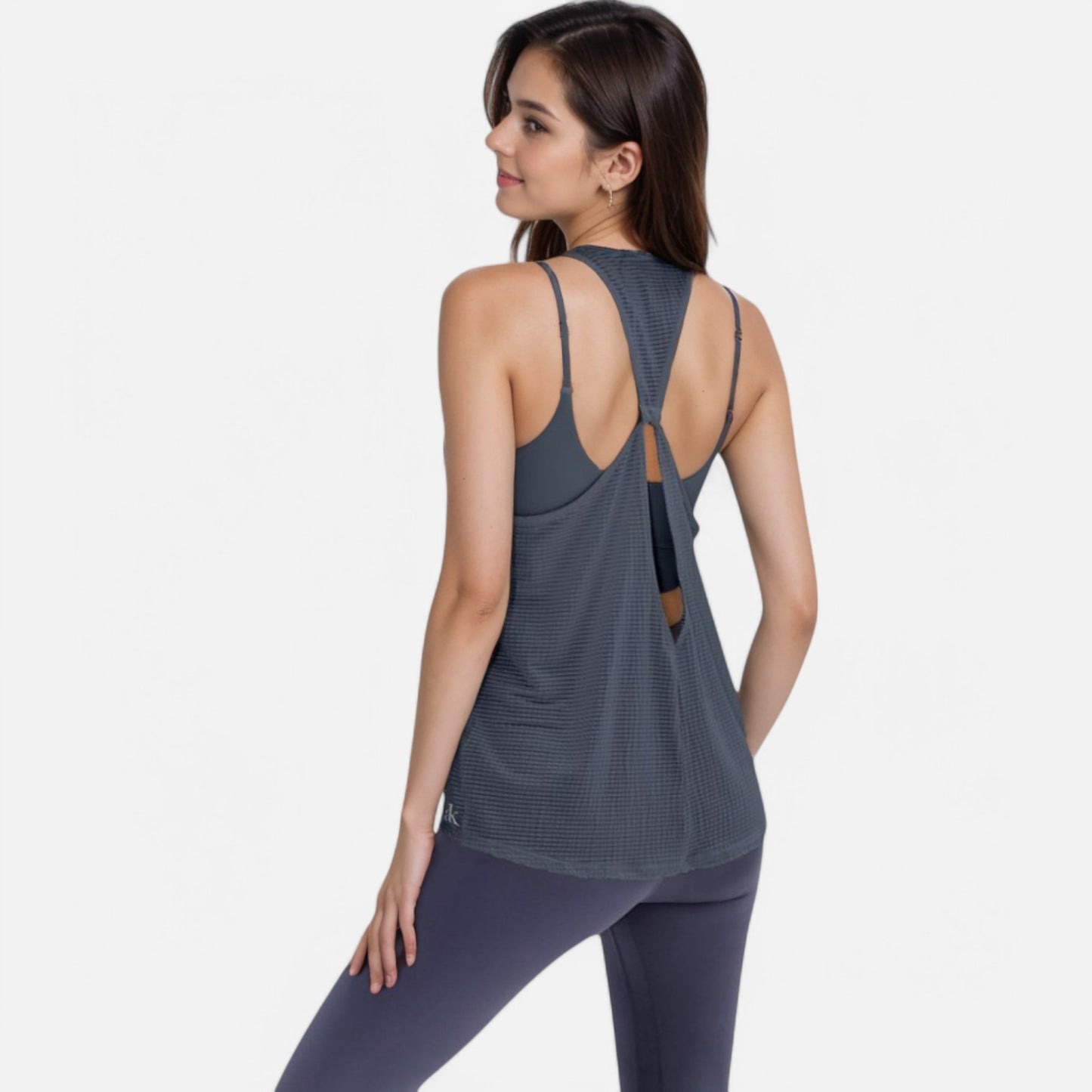 Anna-Kaci Women's Lightweight Racerback Tank Top with Textured Stripe Pattern