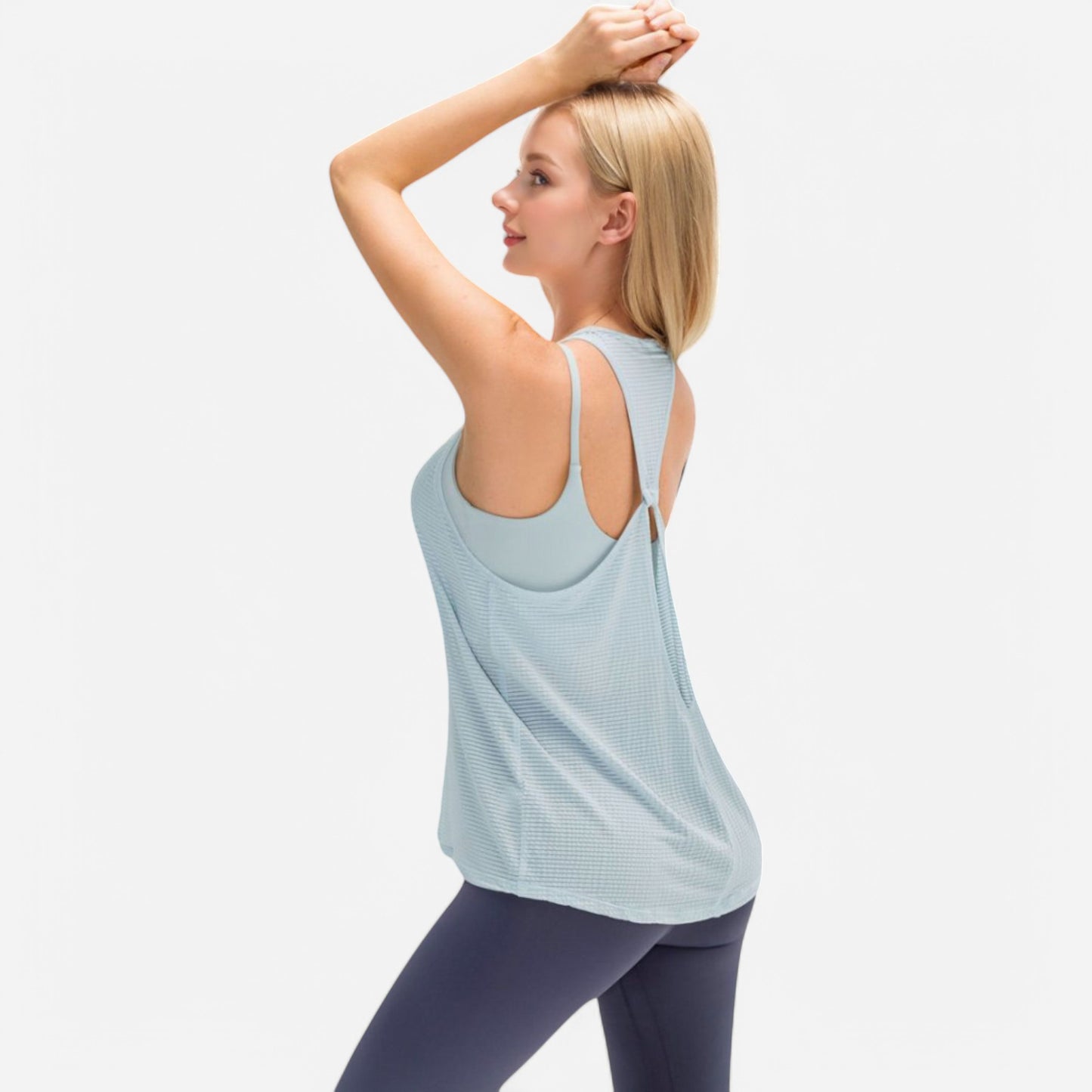 Anna-Kaci Women's Lightweight Racerback Tank Top with Textured Stripe Pattern