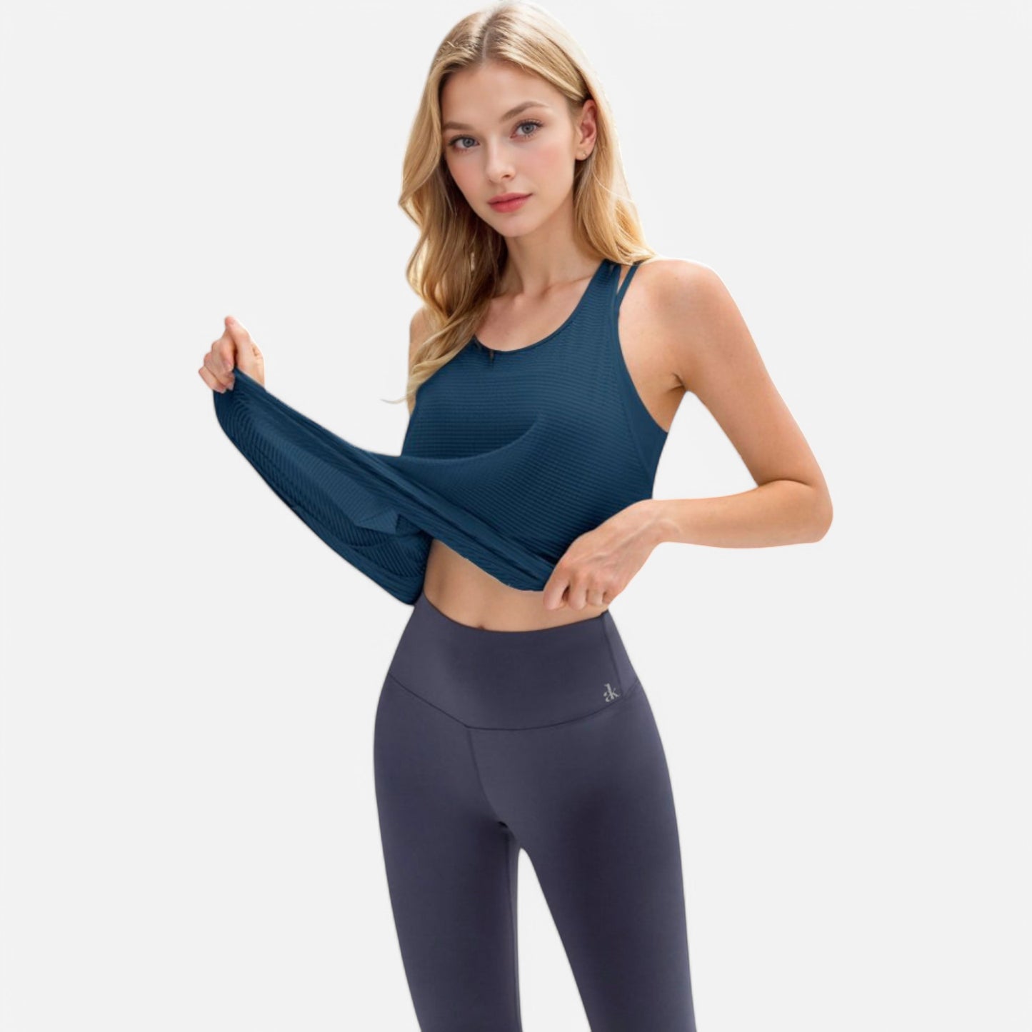 Anna-Kaci Women's Lightweight Racerback Tank Top with Textured Stripe Pattern
