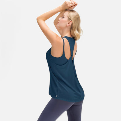 Anna-Kaci Women's Lightweight Racerback Tank Top with Textured Stripe Pattern