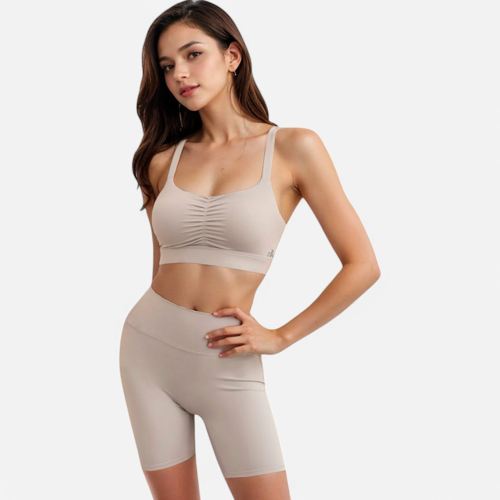 Anna-Kaci Women's Strappy Back Sports Bra with Crisscross Design
