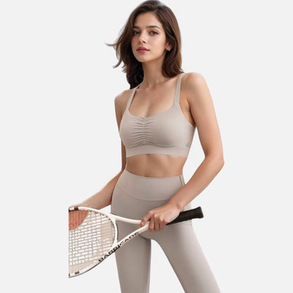 Anna-Kaci Women's Strappy Back Sports Bra with Crisscross Design